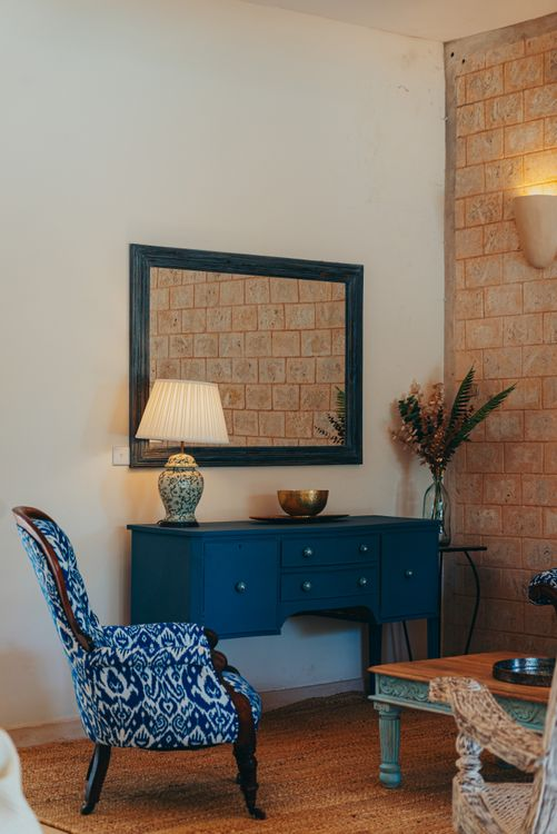 Vintage blue painted dresser