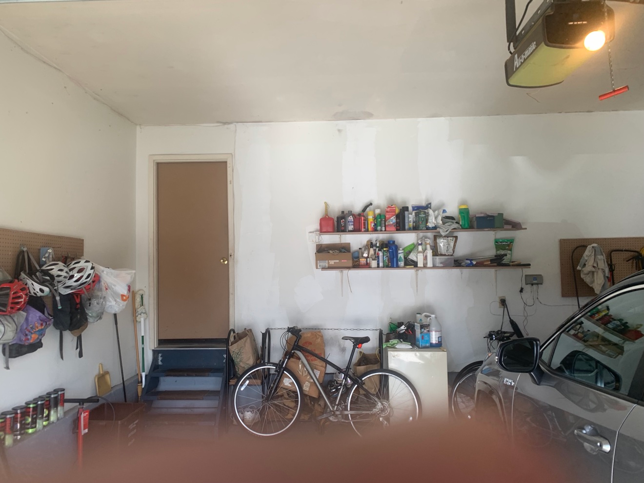 Garage re-taping in progress