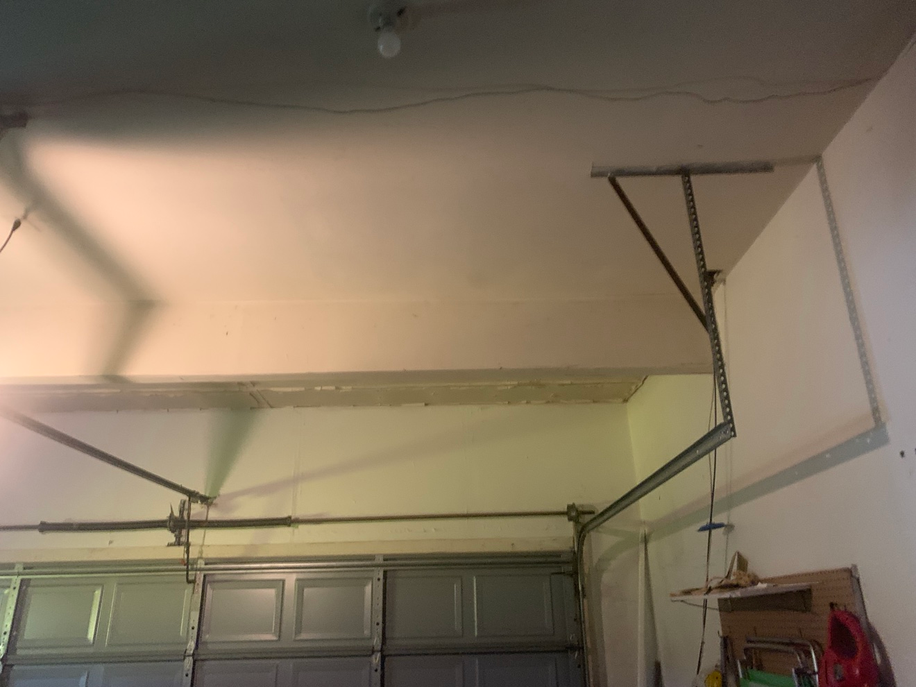 Garage re-taping in progress